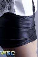 [K-style]艶めかしいフェイクレザーがピチピチマイクロミニタイトスカート